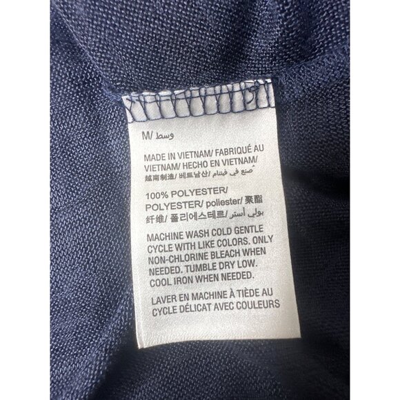 Style & Co Womens Navy Blue Knot Front Shirt Top Size Medium - Picture 5 of 7